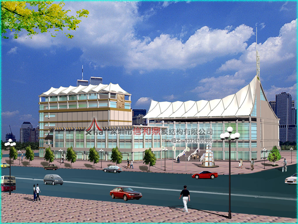 游泳馆膜结构张拉膜遮阳棚