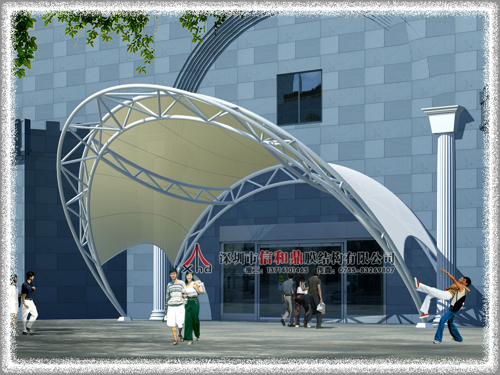 弧形门头膜结构