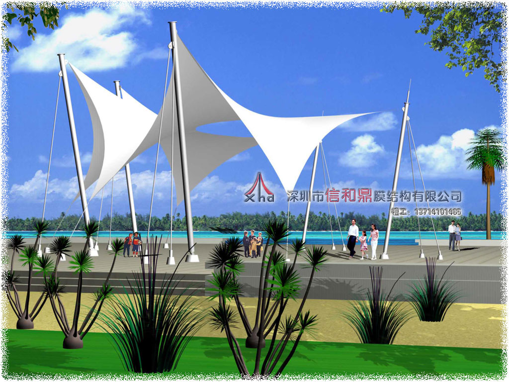 滨湖公园景观膜结构遮阳棚