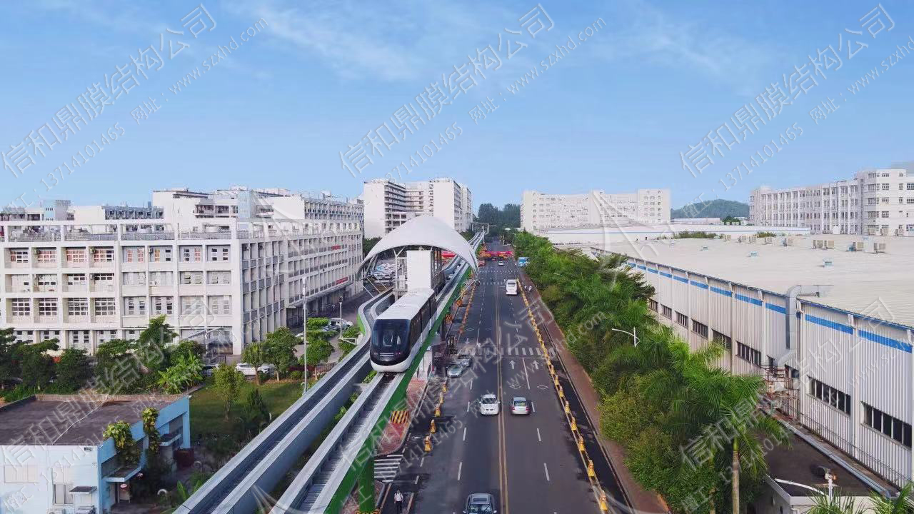 比亚迪坪山园区东延线食堂站膜结构雨棚工程