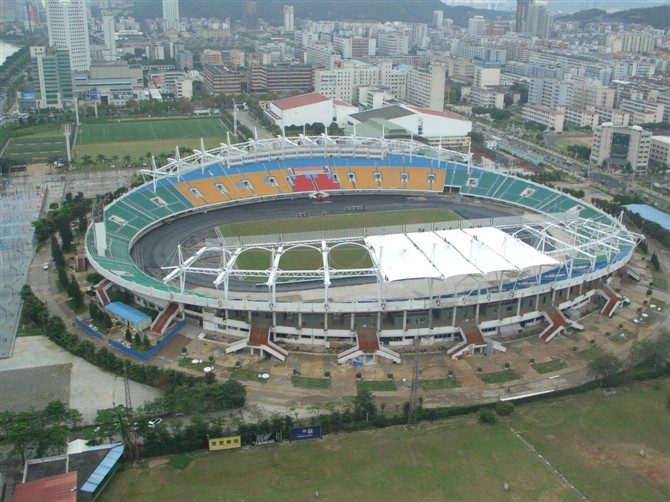 膜结构运动场馆看台遮阳棚定制