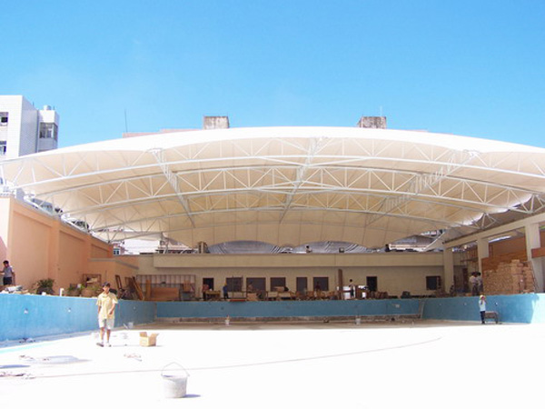 游泳池张拉膜结构遮阳棚