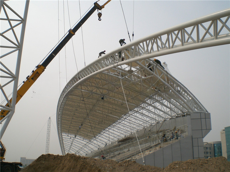 膜结构看台建设过程