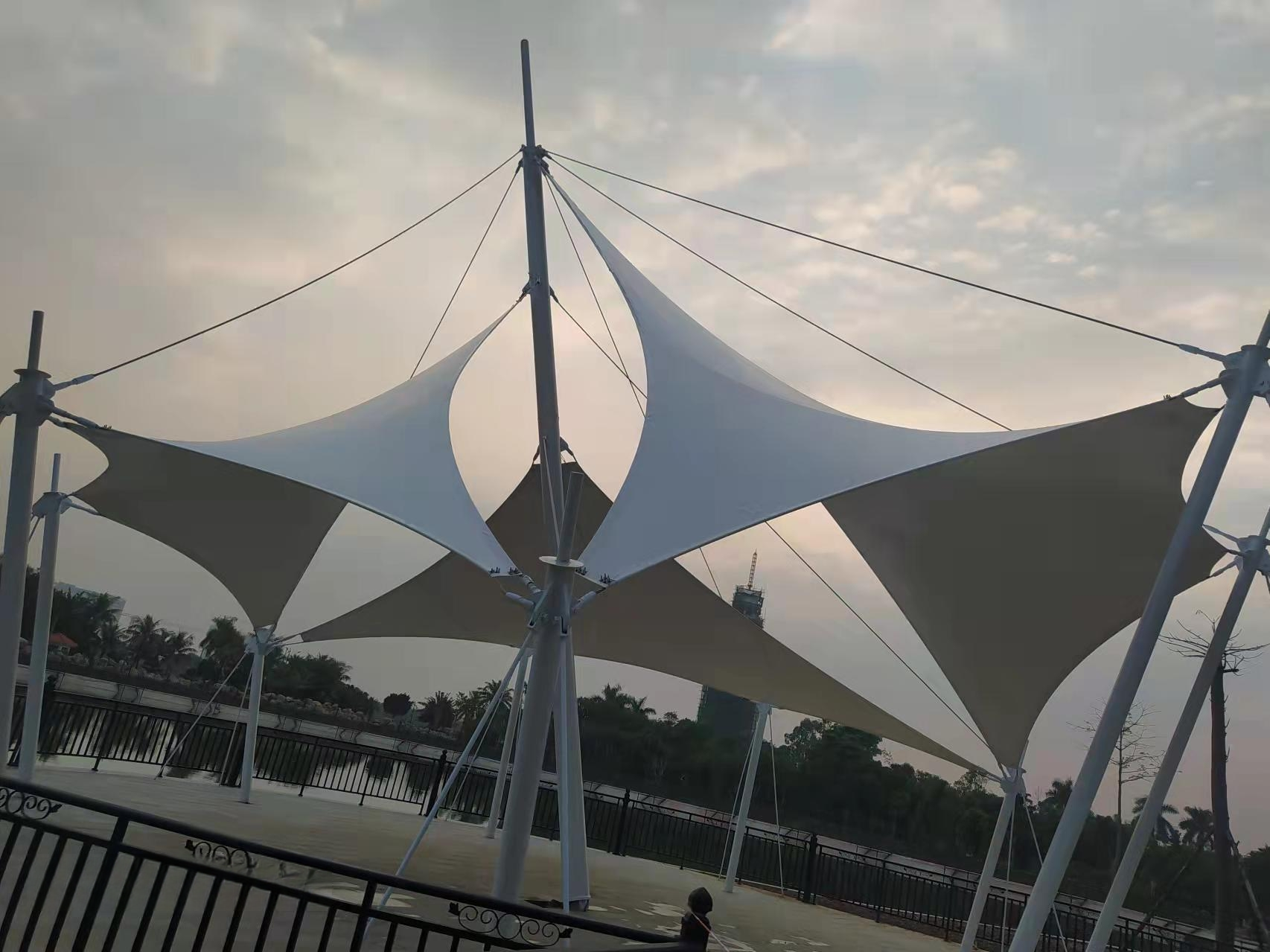 户外张拉膜结构遮阳棚工程案例