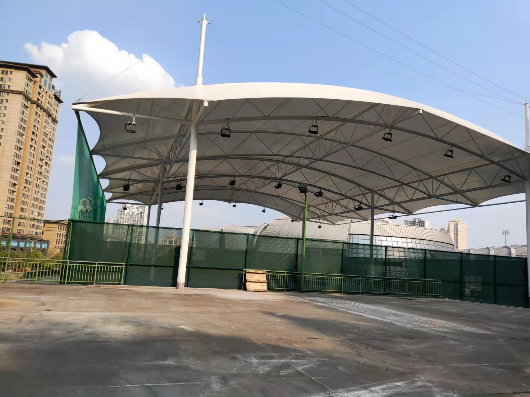 网球场膜结构顶棚