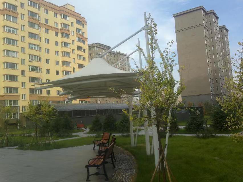 小区张拉膜结构遮阳棚工程案例