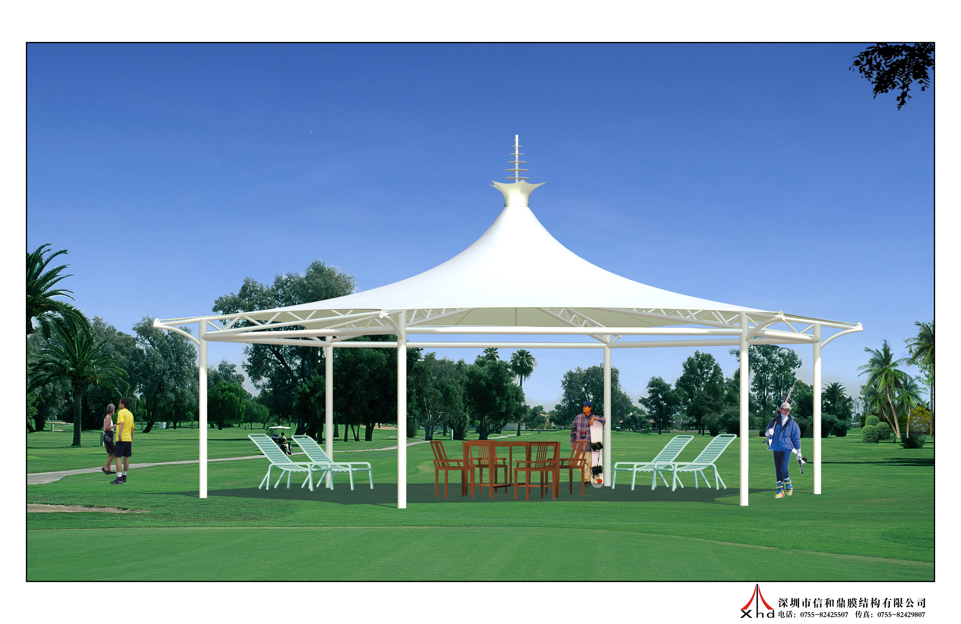 膜结构亭子设计效果图片