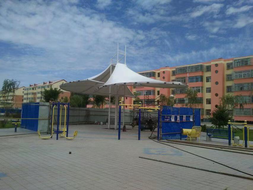 社区健身区张拉膜结构遮阳棚工程案例