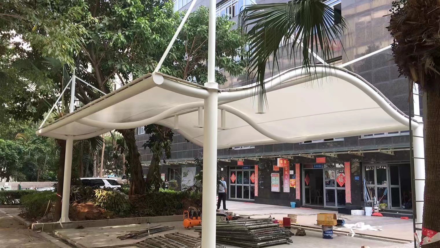 膜结构遮阳雨棚