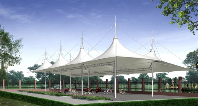 新型膜材结构雨棚图片