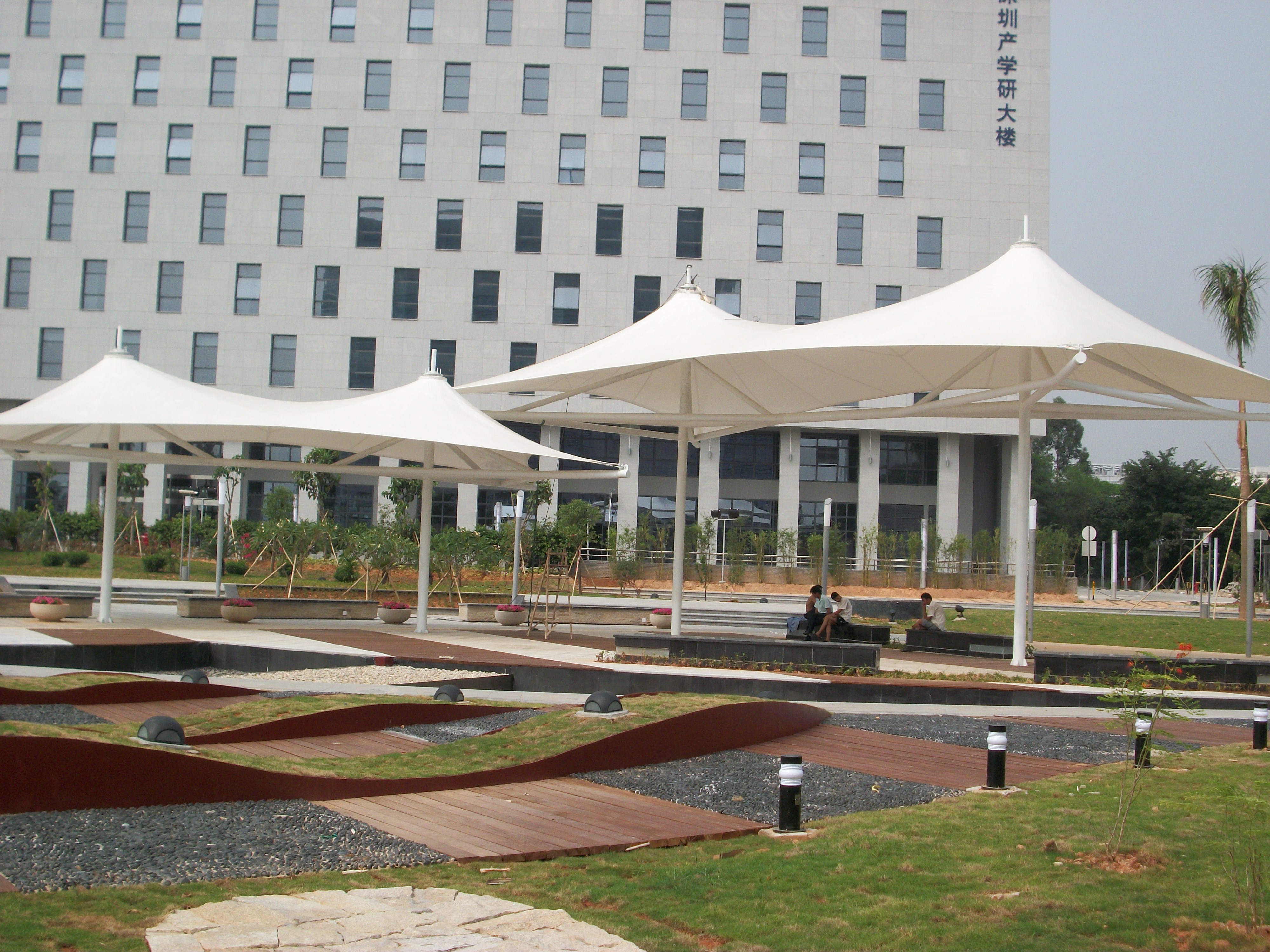 张拉膜结构遮阳棚图片