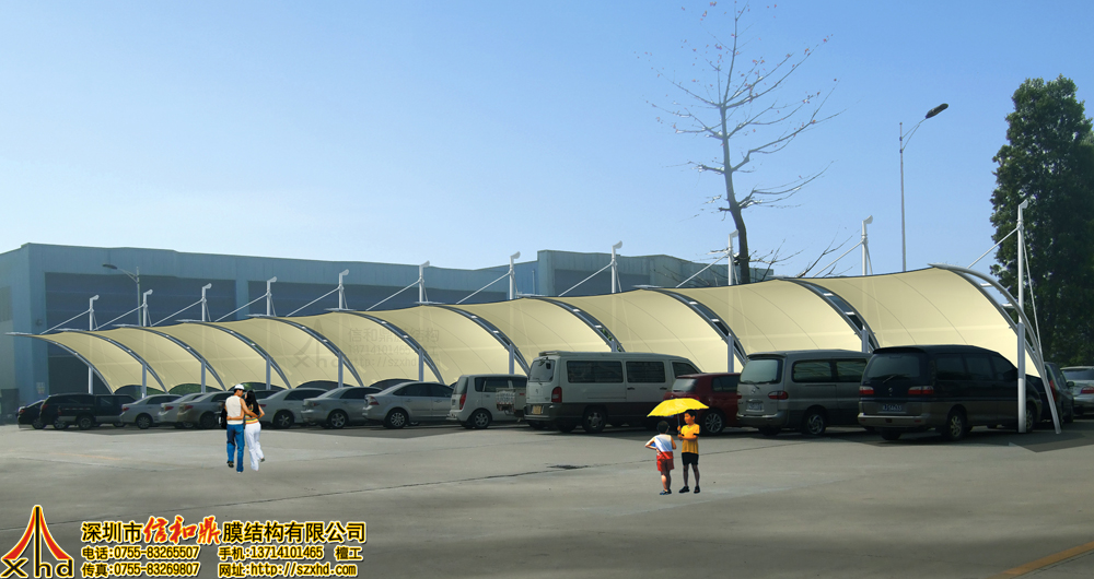 停车场膜结构车棚设计效果图